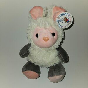 Coast to Coast Plush Soft White Pink Gray Ribbed 8" Stuffed Animal Toy Mouse ?